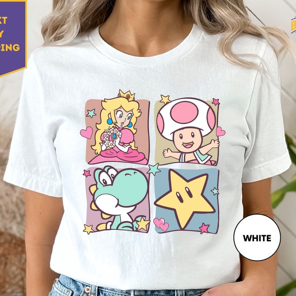 Mario Princess Girls Shirt, Princess Peach Mario Shirt, Princess Peach T-Shirt, Super Mario Shirt, Mario Group Birthday