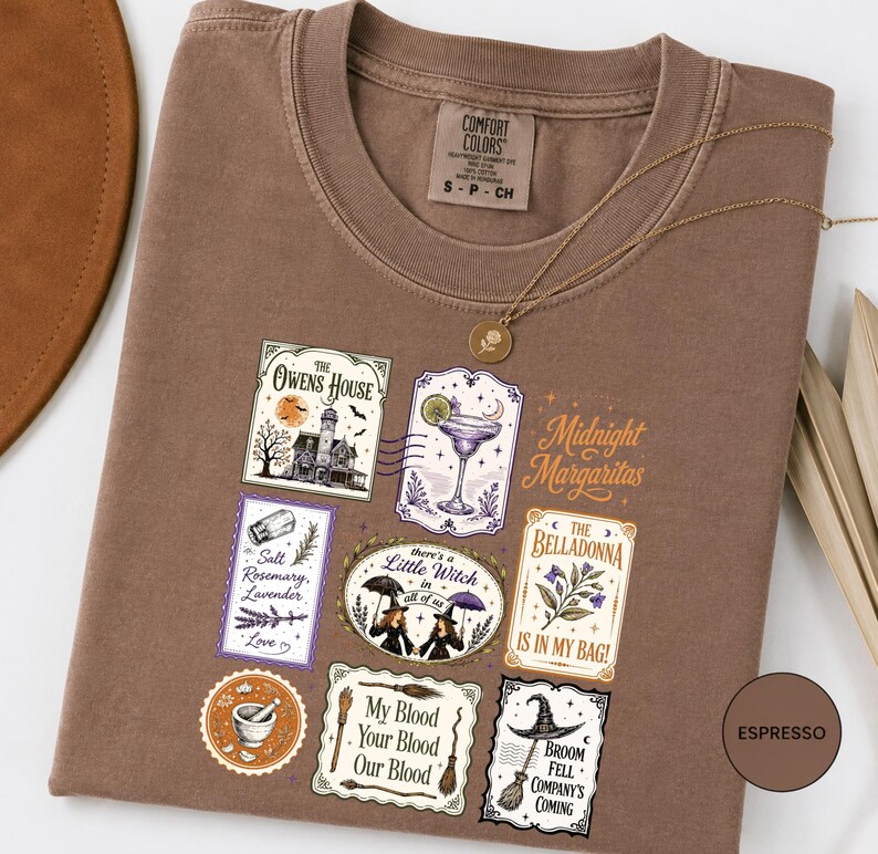 Vintage Midnight Margaritas Shirt, Practical Magic T-Shirt, Retro Halloween Film Shirt, Girls Will Be Girls Shirt, Geschenkidee für die Gruselsaison Bild 7
