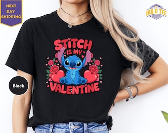 Maglietta Stitch Is My Valentine, Maglietta Disney Candy Co, Maglietta Stitch Lovers Day, Maglietta Retro Stitch per San Valentino, Disneyland