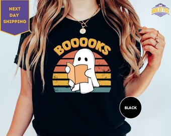 Book Shirt, Ghost Books, Booooks Shirt, Retro Book, Fall, Autumn, Thanksgiving, Book Gift, Book Lover Gift, Reading Book