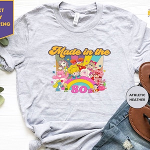 Chemise nostalgie amis dessin animé, chemise amis dessin animé des années 80, chemise arc-en-ciel personnages de dessins animés amis des années 08