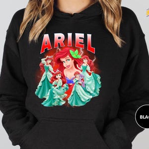 Camiseta de princesas Disney con colores cómodos, Tiana, Ariel, Elsa, Rapunzel, Bella y Jasmine, Disney imagen 3