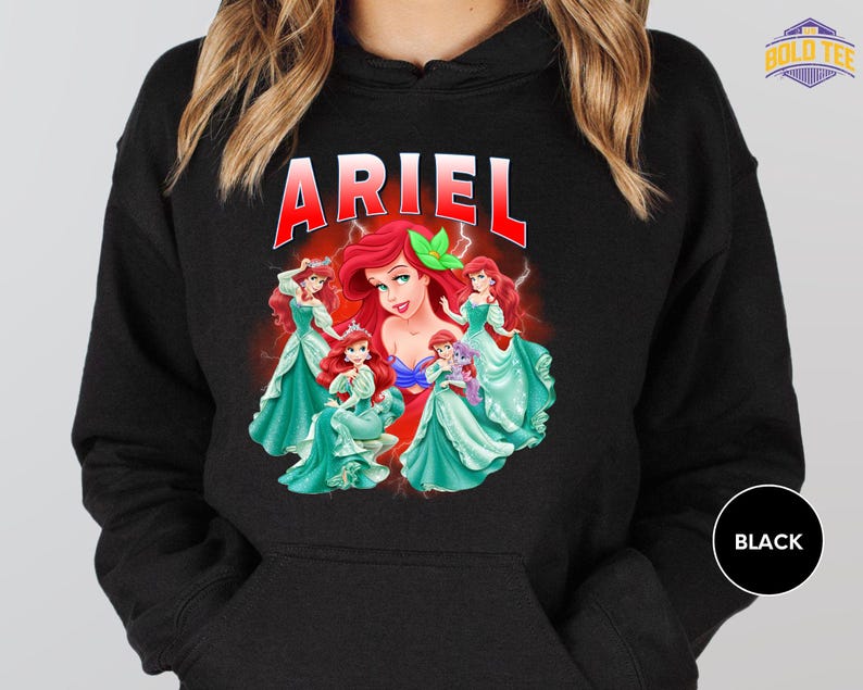 Camiseta de princesas Disney con colores cómodos, Tiana, Ariel, Elsa, Rapunzel, Bella y Jasmine, Disney imagen 3