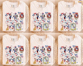 Camiseta Disney 250 años de América, camiseta patriótica de Mickey y sus amigos, camiseta del 250 aniversario de EE. UU., viaje a Disney 1776-2026