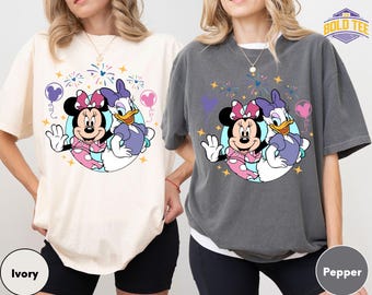 Camiseta retro de Minnie Daisy, camiseta vintage de Disney Friends, camiseta blanca con estampado de Disney de Comfort Colors, camiseta para viaje a Disney.