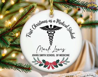 Medical Student Gift, First Christmas As Medical Student Glass Ornament, Nurse Appreciation Gift, Healthcare Worker Gift