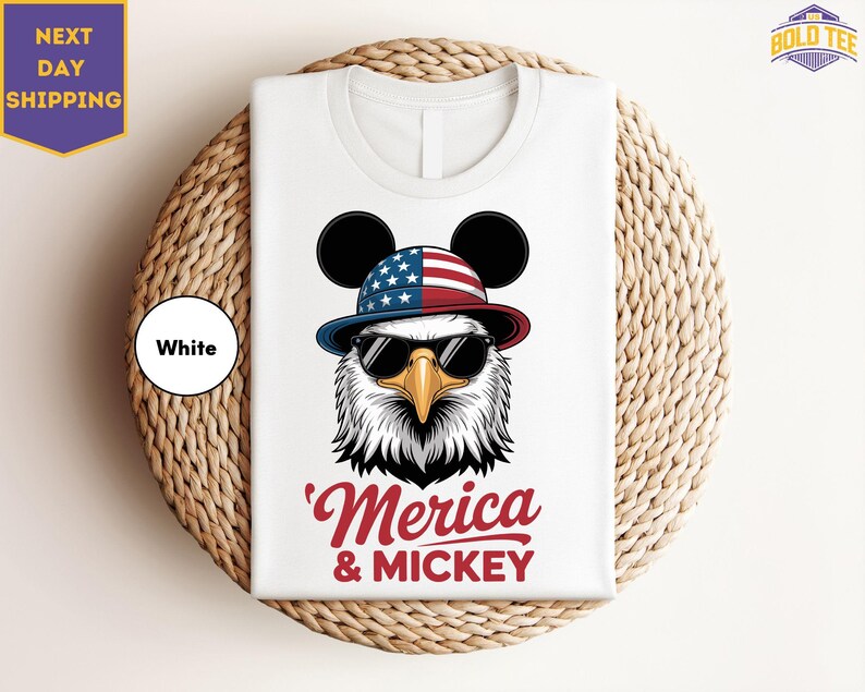 a t - shirt with an eagle wearing a hat and sunglasses