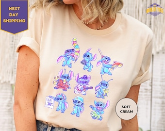 Stitch T-Shirt, Floral Stitch T-Shirt, Cute Stitch Shirt, Cute Lilo And Stitch T-Shirt, Disney World T-Shirts