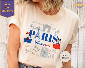 Disneyland Paris Mickey and Minnie Sweatshirt Hoodie & Shirt, Eiffel Tower Mickey and Minnie Sweatshirt, Custom Disney Tee