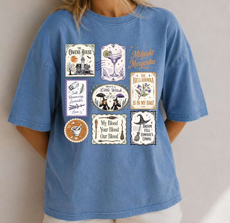 Vintage Midnight Margaritas Shirt, Practical Magic T-Shirt, Retro Halloween Film Shirt, Girls Will Be Girls Shirt, Geschenkidee für die Gruselsaison Bild 4