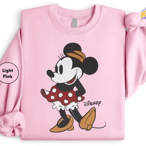 Cute Minnie Mouse Classic Sketch Cute Vintage Portrait T-Shirt, Retro Disney Trip Shirt, Vintage Minnie Shirt, Disney Family Bild 4