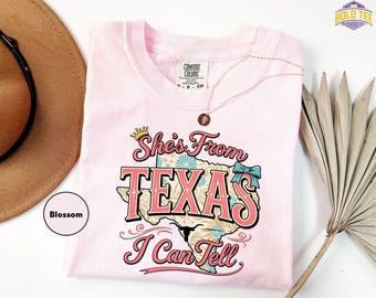 She's From Texas I Can Tell Shirt, Floral Texas Map Tshirt, Coquette Texas Girl Tee, Western Texas Shirt, Southern Girl Gift