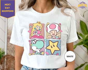 Mario Princess Girls Shirt, Princess Peach Mario Shirt, Princess Peach T-Shirt, Super Mario Shirt, Mario Group Birthday