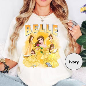 Camiseta de princesas Disney con colores cómodos, Tiana, Ariel, Elsa, Rapunzel, Bella y Jasmine, Disney imagen 4