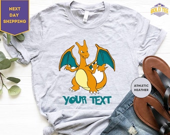 Personalized Name PKM Characters Shirt, Pikachu T-Shirt, Cartoon Anime T-Shirt, Custom Name Shirt, Birthday Gifts