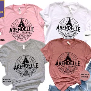 Meet Me in Arendelle Frozen Shirt, Elsa Anna Olaf Disney Tee, Vintage Arendelle Castle Shirt, Cute Frozen Family Trip T-Shirt image 1