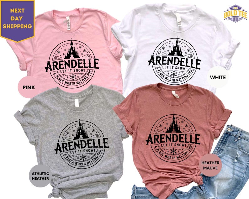 Meet Me in Arendelle Frozen Shirt, Elsa Anna Olaf Disney Tee, Vintage Arendelle Castle Shirt, Cute Frozen Family Trip T-Shirt image 1