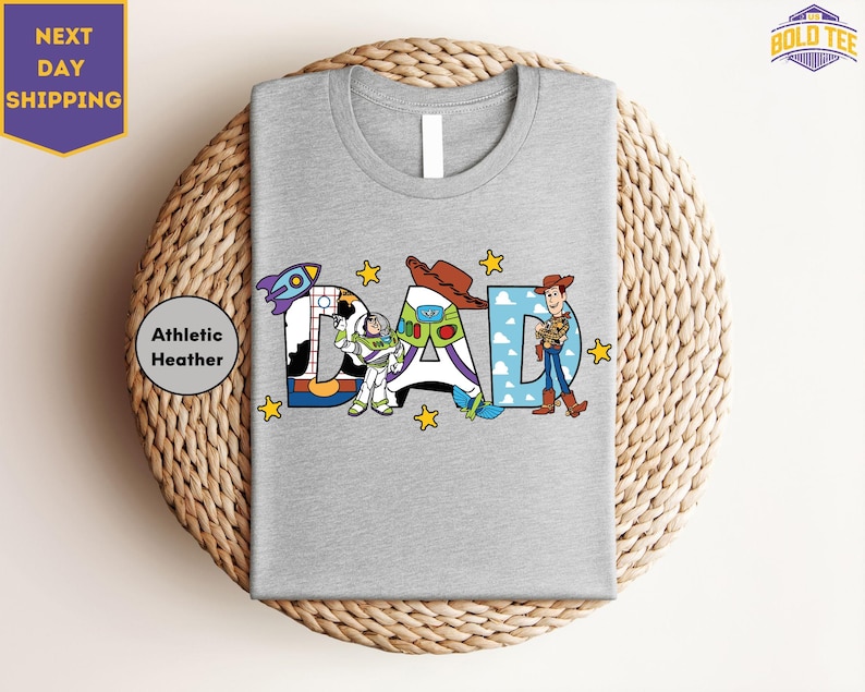 Dad Shirt, Buzz Lightyear Father's Day T-Shirt, New Dad Bullseye T-Shirt, land Family Vacation ST-Shirtirt image 1