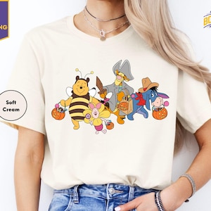 Vintage Winnie The Pooh Halloween Baby Tee Crop Top, Pooh & Co Est 1926 Baby Tee, Pooh and Friends Halloween Baby Tee