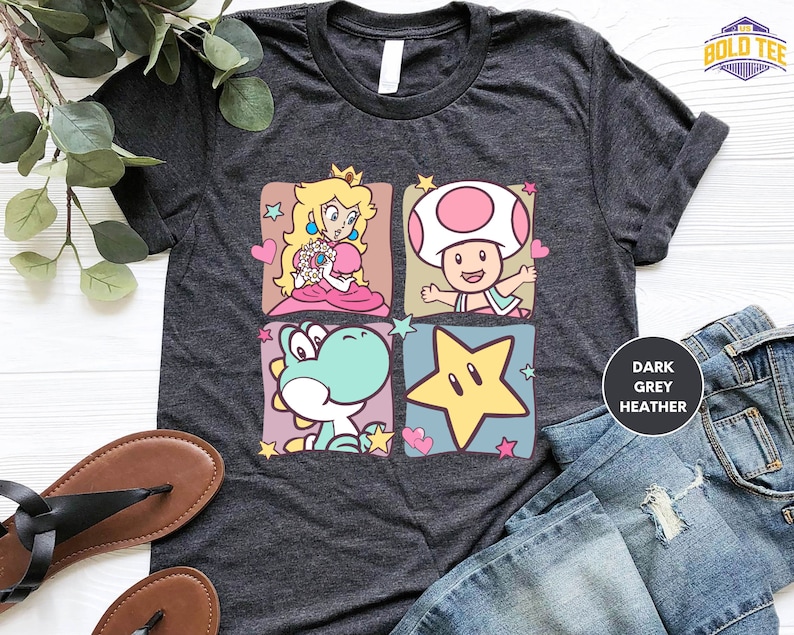 a t - shirt with a mario bros design on it