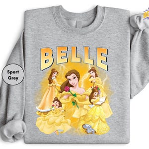 Camiseta de princesas Disney con colores cómodos, Tiana, Ariel, Elsa, Rapunzel, Bella y Jasmine, Disney imagen 2
