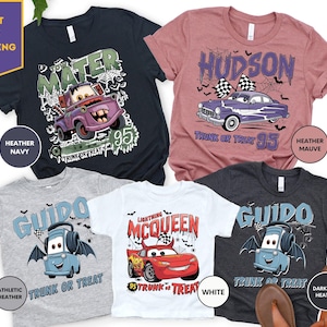 Vintage Custom Cars Movie Characters Halloween Shirt, Cars Movie Halloween Shirt, Disney Halloween Party T-Shirt