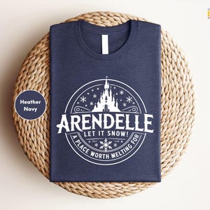 Meet Me in Arendelle Frozen Shirt, Elsa Anna Olaf Disney Tee, Vintage Arendelle Castle Shirt, Cute Frozen Family Trip T-Shirt image 3