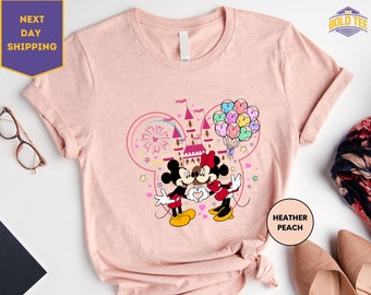 Mickey and Minnie Love Valentine Shirt, Magical Castle T-Shirt, Disneyland Valentine Shirt, Valentines Day T-Shirt