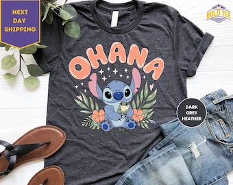 Maglietta Ohana, Maglietta Disney Stitch, Maglietta Stitch, Magliette Disney Stitch Ohana, Maglietta Hawaii, Magliette Ohana Means Family