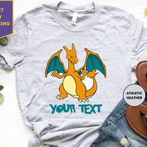 Shirt gepersonaliseerde naam PKM-personages, T-shirt Pikachu, T-shirt cartoon anime, T-shirt aangepaste naam, verjaardagscadeaus