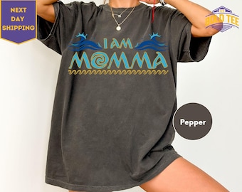 Camiseta Moana de Comfort Colors, Camiseta de mamá Moana, Camiseta polinesia, Camiseta para mamá, Regalo del Día de la Madre de su hija, Camiseta de mamá