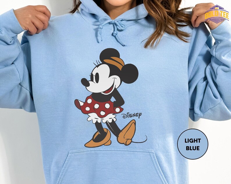 Cute Minnie Mouse Classic Sketch Cute Vintage Portrait T-Shirt, Retro Disney Trip Shirt, Vintage Minnie Shirt, Disney Family Bild 2