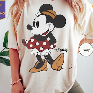 Cute Minnie Mouse Classic Sketch Cute Vintage Portrait T-Shirt, Retro Disney Trip Shirt, Vintage Minnie Shirt, Disney Family Bild 1