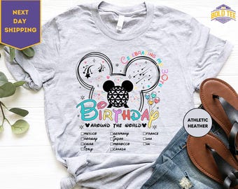 Epcot Birthday Shirt, Magic Kingdom Birthday Shirt, Epcot Theme Park T-Shirt, Around The World Birthday Tee