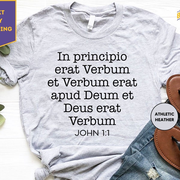 John 1:1 Script in Latin Shirt, CC Mom T-Shirt, CC Tutor Shirt, Latin Quote, Classical Conversations Shirt