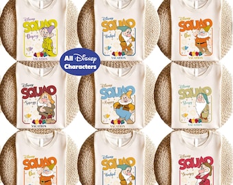 Magliette dei Sette Nani, Sette Nani, Magliette del gruppo Disney, Biancaneve, Magliette per la famiglia Disney, Magliette per la famiglia