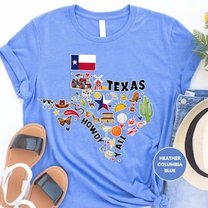 a t - shirt with a map of the state of texas