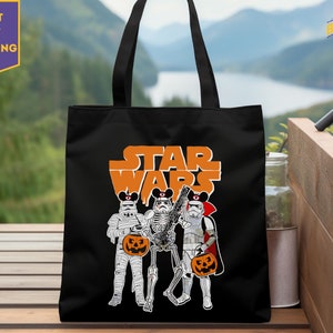 Trick or Treat Star wars Halloween Disney Tote Bag, Star Wars Family Tote Bag, Disney Star Wars Tote Bag