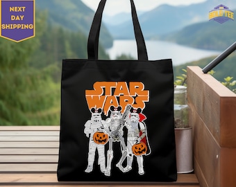 Borsa tote Disney di Halloween di Star Wars "Dolcetto o scherzetto", borsa tote di famiglia di Star Wars, borsa tote Disney di Star Wars