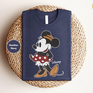 Cute Minnie Mouse Classic Sketch Cute Vintage Portrait T-Shirt, Retro Disney Trip Shirt, Vintage Minnie Shirt, Disney Family Bild 3