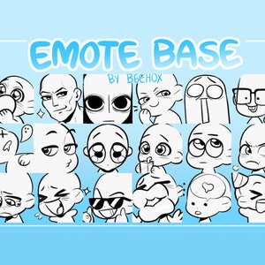 EMOTE BASE PACK || 18 emote bases ||  Create Your Own Custom Twitch/Discord Emote Design
