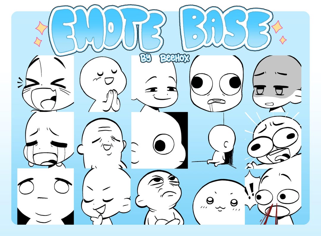 EMOTE BASE PACK || 15 Emote Bases || Create Your Own Custom Twitch ...