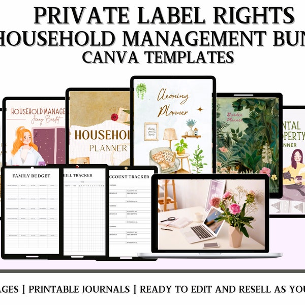 570+ Pages Resell PLR Canva Template Bundle, 14 Canva PLR Household Management Bundle Templates, Done For You Templates, PLR Products, Dfy