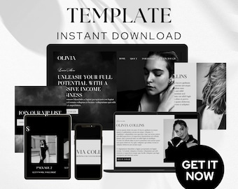Canva Sales Page Template, Coaching Course Landing Page, Canva Website Template, Course Creator Funnel Template, Editable Canva, Minimalist