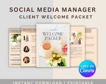 Client Welcome Packet, Social Media Manager Client Onboarding, Social Media Manager Templates, Welcome Guide, Starter Kit