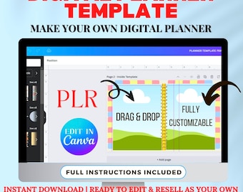 Canva Frame PLR Planner Template Digital Planner Canva Template Create your own Custom Digital Planner PLR Planner Planner Template to Sell