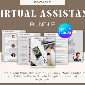 Client Onboarding Template Bundle, Canva Template, Client Welcome Packet, Services & Pricing Guide, VA Client Welcome Guide
