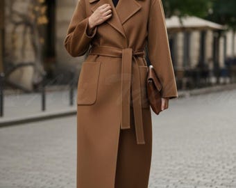 Women's Tailored Suit: Camel Brown, Slim Fit - Handcrafted Elegance