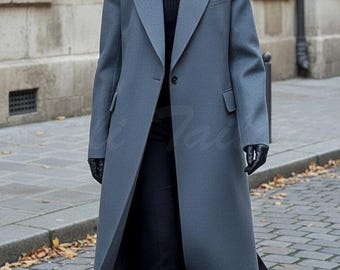Tailored Women's Coat: Slim Fit, Classic Blue Modern Style