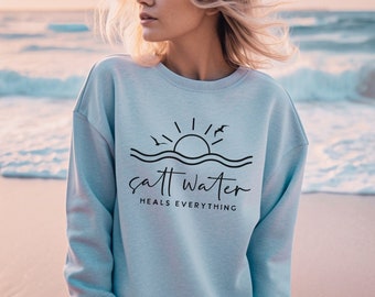 Sudaderas de playa, sudadera de verano, sudaderas oceánicas para mujer, regalo amante de la playa, camisa amante de la playa, camiseta de playa, sudadera estética